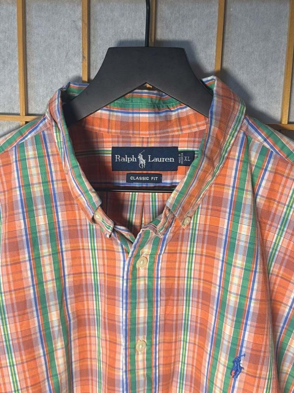 Ralph Lauren Classic Fit Plaid Short Sleeve Button-Down Shirt Size XL